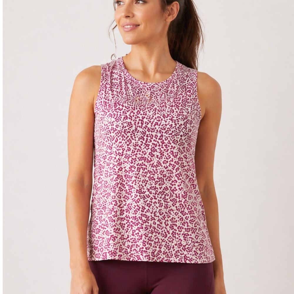 NEW Athleta Pink Cheetah Print Workout Tank XS Scoop Neck Athletic Top NWOT‎